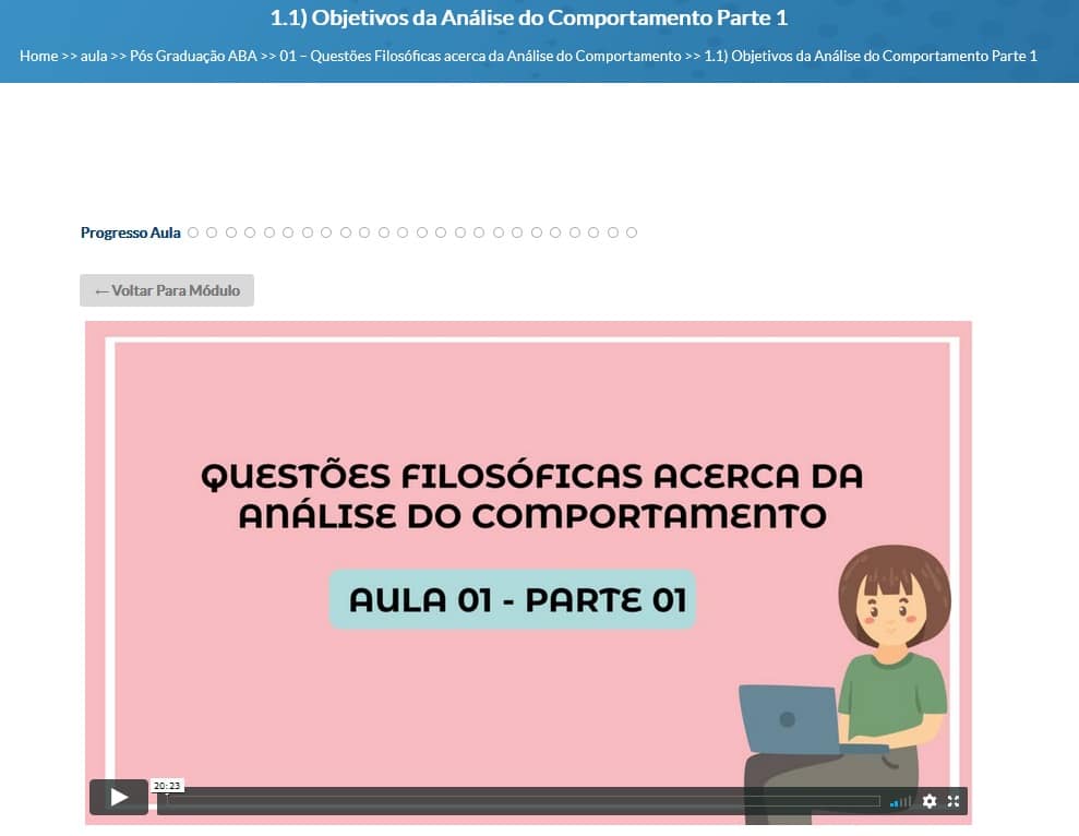 pós-graduação em ABA - Análise do Comportamento